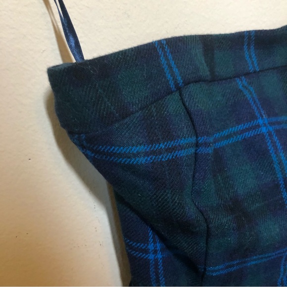 American eagle outfitters wool blend plaid strapless dress Y2k early 2000s - Picture 3 of 7